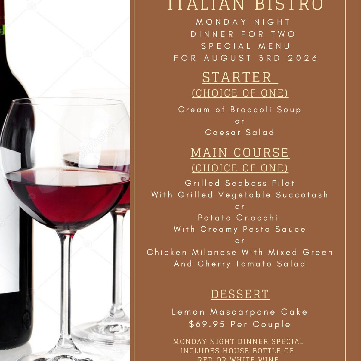 Monday Dinner for Two